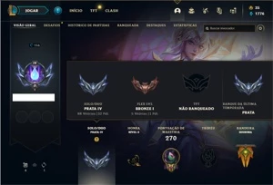 Conta prata 4 com 80 Champs e 39 Skins - League of Legends LOL