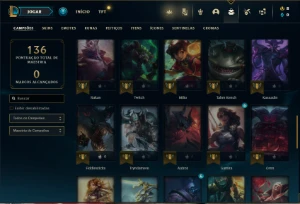 Conta Unranked com 53 Champs e 32 Skins + 2 Fragmentos - League of Legends LOL