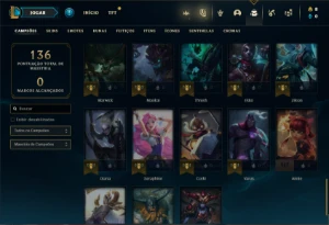 Conta Unranked com 53 Champs e 32 Skins + 2 Fragmentos - League of Legends LOL