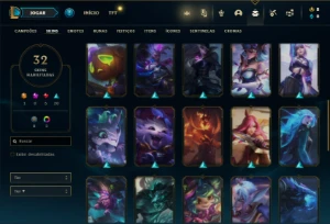 Conta Unranked com 53 Champs e 32 Skins + 2 Fragmentos - League of Legends LOL