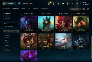 Conta bronze 1 com 140 Champs e 70 Skins + Prestigio do ZED - League of Legends LOL