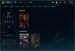 Conta level 136, 27 skins, Gold 2 + Dados de criação - League of Legends LOL