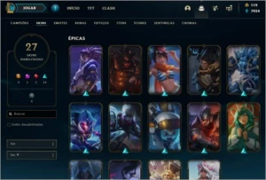 Conta level 136, 27 skins, Gold 2 + Dados de criação - League of Legends LOL