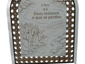 Placa Decorativa de MDF Deus Restaura - 2 Reis 6:6 - Artesanato e Personalizados