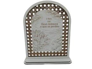 Placa Decorativa de MDF Deus Restaura - 2 Reis 6:6 - Artesanato e Personalizados