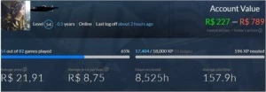 CONTA STEAM LVL 54