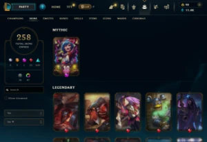 Conta De Lol Platina Com 258 Skins E Todos Os Champions - League of Legends