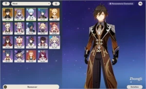 conta zhongli + lança de jade + keqing Serv: America AR40+ - Genshin Impact