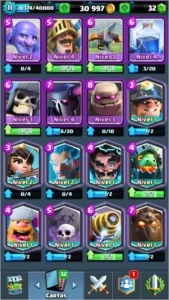 CONTA NV 11 / 10 LENDÁRIAS(MUITAS NV 2+) E DEMAIS BEM UPADAS - Clash Royale