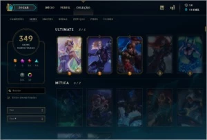 CONTA LOL PLATINA V, ALL CHAMP, 349 SKINS, 111 EA - League of Legends