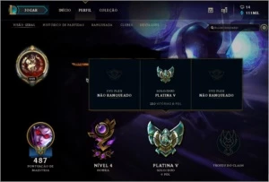 CONTA LOL PLATINA V, ALL CHAMP, 349 SKINS, 111 EA - League of Legends
