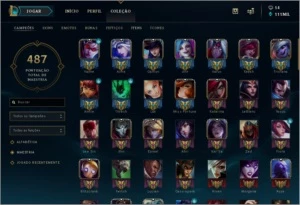CONTA LOL PLATINA V, ALL CHAMP, 349 SKINS, 111 EA - League of Legends