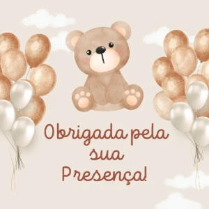 Adesivos para Chá de Bebê com Ursinho Marrom - Artesanato e Personalizados
