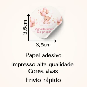 Adesivos para Chá de Bebê com Ursinho Marrom - Artesanato e Personalizados