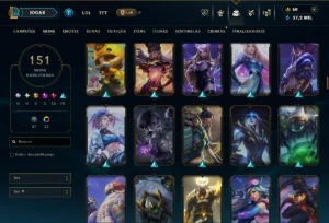 Prata 3 com TODOS os Champs e 151 Skins ( ADC / MID / TOP ) - League of Legends LOL