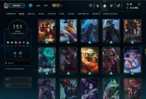Prata 3 com TODOS os Champs e 151 Skins ( ADC / MID / TOP ) - League of Legends LOL