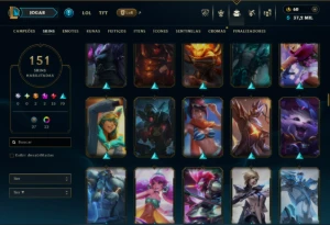 Prata 3 com TODOS os Champs e 151 Skins ( ADC / MID / TOP ) - League of Legends LOL