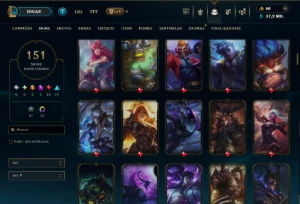 Prata 3 com TODOS os Champs e 151 Skins ( ADC / MID / TOP ) - League of Legends LOL