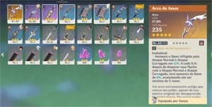 Ganyu/Arco de amos+2500gemas Ar20 - Genshin Impact