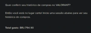 Conta Valorant 1800 reais em skins