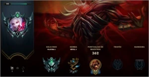 Conta League of legends Platina 1 74 pdl - 114 skins LOL