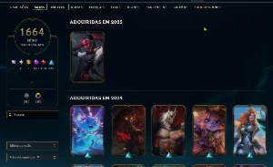 Conta League of legends - +-1600 skins LOL