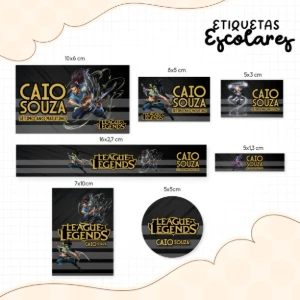 Arquivo Digital LOL Etiquetas + Caneca + Toalha LoL