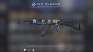 AK-47|Azul laminado com adesivo TITAN Cologne 2014 - Counter Strike CS