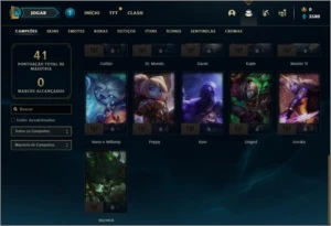 Conta Platina 4 com 7 Skins e 26 Champs - League of Legends LOL
