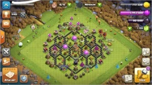 CV8 FULL NENHUM PASSE,MIL GEMAS,4 contrutores e rei full - Clash of Clans