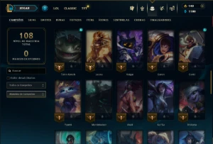 Prata 4 com 55 Champs e 48 Skins ( Mais de 60 Jogos ) - League of Legends LOL