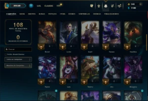 Prata 4 com 55 Champs e 48 Skins ( Mais de 60 Jogos ) - League of Legends LOL