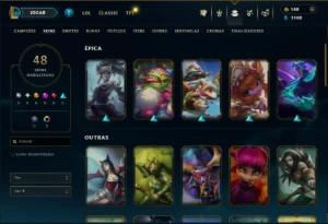 Prata 4 com 55 Champs e 48 Skins ( Mais de 60 Jogos ) - League of Legends LOL