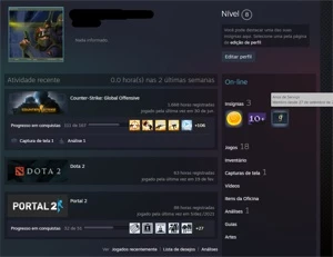 CONTA PRIME CSGO 6 MEDALHAS - Counter Strike