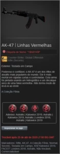 ak-47-linhas vermelhas/mais barato que na steam. - Counter Strike CS