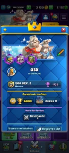 Conta clash Royale Level 34 Arena 17