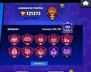 Conta Rara De 2018 - 121.375 Trofeus - Skins Unicas- Para Sa - Brawl Stars