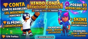 Conta Rara De 2018 - 121.375 Trofeus - Skins Unicas- Para Sa - Brawl Stars