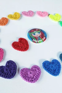 Coração em Crochê para Aplique - Artesanato e Personalizados