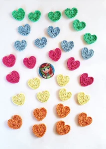 Coração em Crochê para Aplique - Artesanato e Personalizados