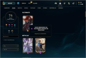 Conta unranked com 135 Champs e 76 Skins ( 2 Prestigios ) - League of Legends LOL