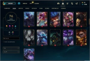 Conta unranked com 135 Champs e 76 Skins ( 2 Prestigios ) - League of Legends LOL