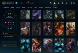 Conta unranked com 135 Champs e 76 Skins ( 2 Prestigios ) - League of Legends LOL