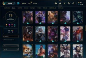 Conta unranked com 135 Champs e 76 Skins ( 2 Prestigios ) - League of Legends LOL
