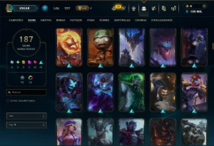Prata 1 com TODOS os Champs e 187 Skins ( ADC / MID / JG ) - League of Legends LOL