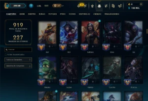 Prata 1 com TODOS os Champs e 187 Skins ( ADC / MID / JG ) - League of Legends LOL