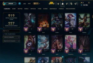 Prata 1 com TODOS os Champs e 187 Skins ( ADC / MID / JG ) - League of Legends LOL