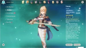 Conta Genshin Impact [Jean com Falção,Qiqi]