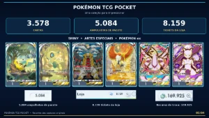 Conta Pokémon TCG Pocket | 3.578 cartas + 5.084 ampulhetas