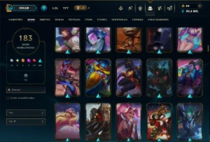Unranked com TODOS os Champs e 184 Skins ( MONO ADC ) - League of Legends LOL
